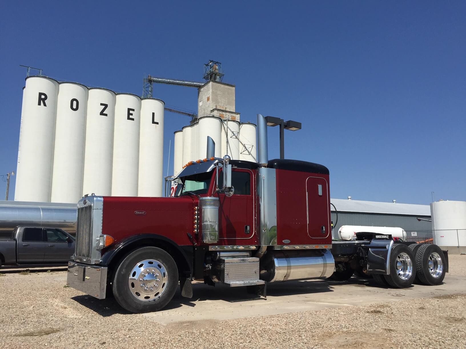 Maroon Peterbilt
